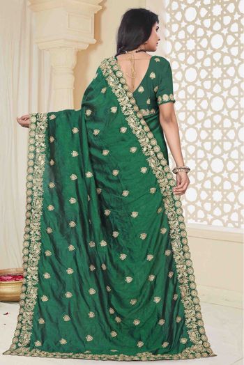 Mayo Silk Designer Saree In Green Colour - SR1541692