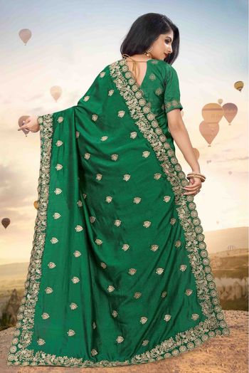 Mayo Silk Designer Saree In Green Colour - SR1541833
