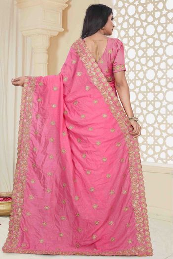 Mayo Silk Designer Saree In Pink Colour - SR1541693