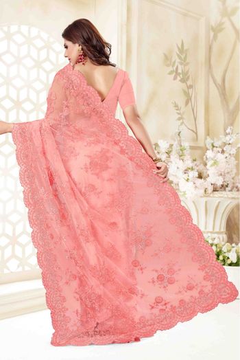 Net Designer Saree In Pink Colour - SR4690132