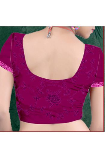 Net Embroidery Saree In Purple Colour - SR4690242