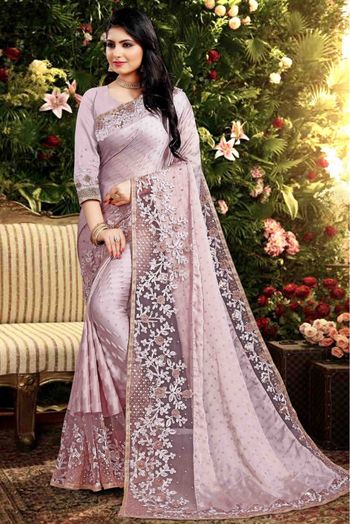 LAVENDER ORGANZA SAREE Gul Buy Online Peeli Dori