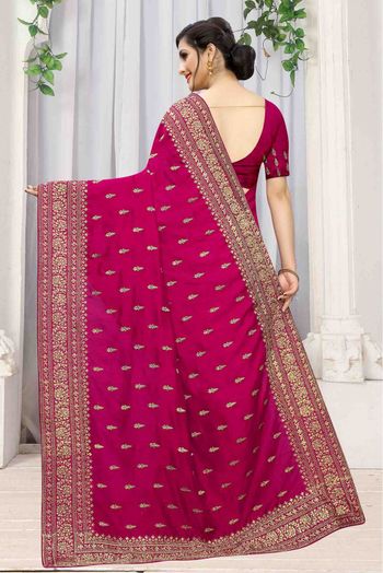 Vichitra Silk Designer Saree In Pink Colour - SR4690162