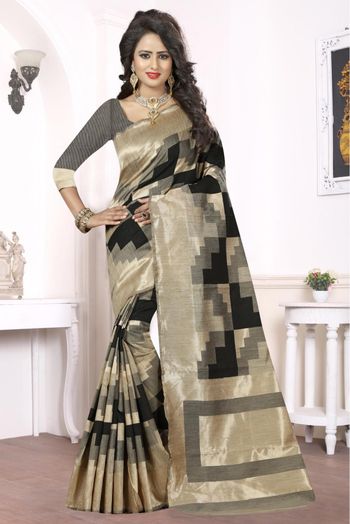 Banarasi Art Silk Woven Saree In Black Colour - SR1542933