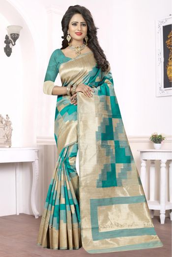 Banarasi Art Silk Woven Saree In Rama Green Colour - SR1542934