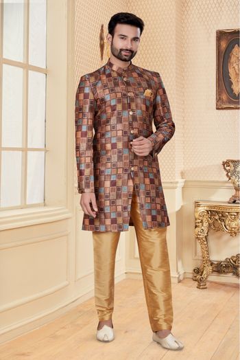 Jacquard Sherwani In Multicolour - SH4120387