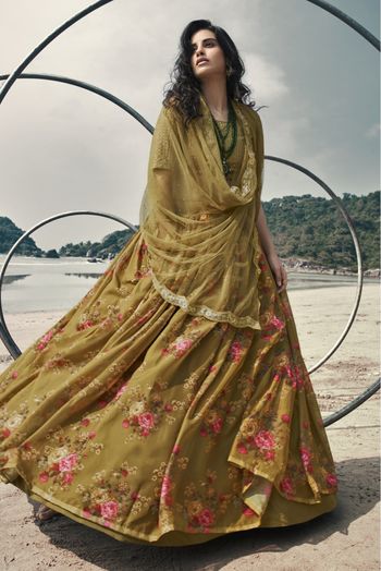 Buy Olive Green Georgette Lehenga Choli With Soft Net Dupatta and Heavy  Embroidery Sequence Work for Women , Bridesmaid Lehenga Choli for Girls  Online in India - Etsy