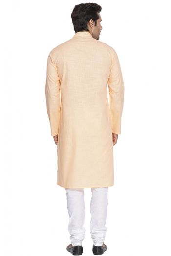 Cotton Party Wear Kurta Pajama In Peach Colour - KP4350077