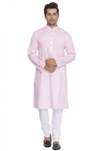 Cotton Party Wear Kurta Pajama In Pink Colour - KP4350089