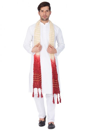 Cotton Party Wear Kurta Pajama In White Colour - KP4350252