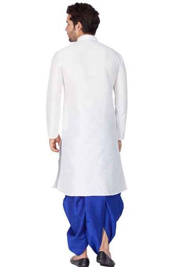 Cotton Silk Party Wear Dhoti Kurta In White Colour - KP4350257