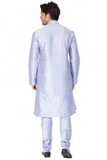 Cotton Silk Party Wear Kurta Pajama In Blue Colour - KP4350190