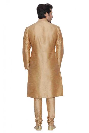 Cotton Silk Party Wear Kurta Pajama In Gold Colour - KP4350239