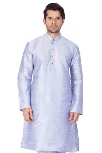 Cotton Silk Party Wear Only Kurta In Blue Colour - KP4350188