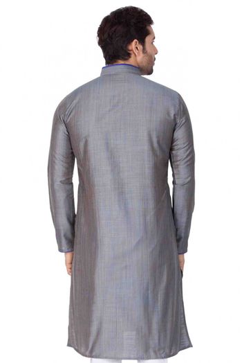 Cotton Silk Party Wear Only Kurta In Grey Colour - KP4350113