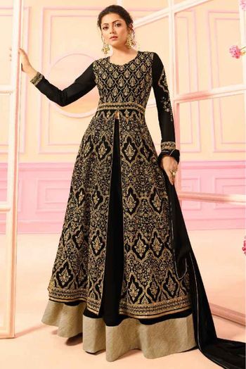 Maroon Embroidered Lehenga Suit - Lehengas Designer Collection