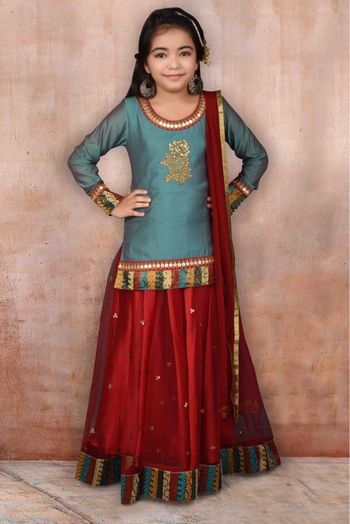 Net Embroidery Lehenga Choli In Maroon Colour - GK2710434