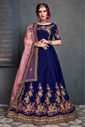 Thread Embroidery With Mirror Work Lehenga Choli LD00430203 LD00430355