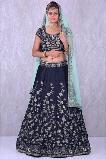 Banglori Silk A Line Lehenga Choli In Blue Colour - LD3820013