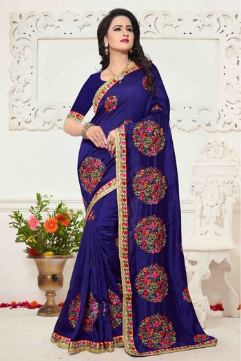 Silk Saree In Blue Colour - SR1540914