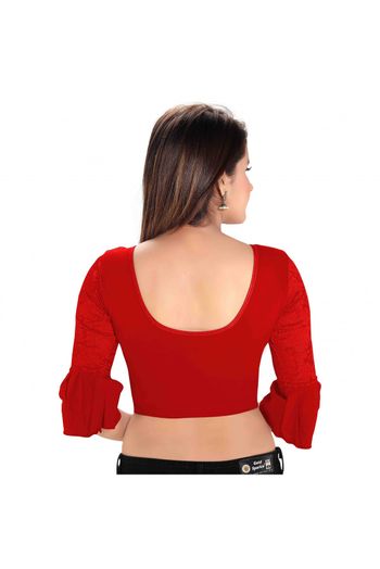 Cotton Lycra Blend Stretchable Non Padded Blouse In Red Colour - BL4740541