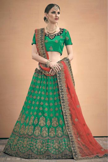 Buy Stone Work Net Designer Long Lehenga Choli Online