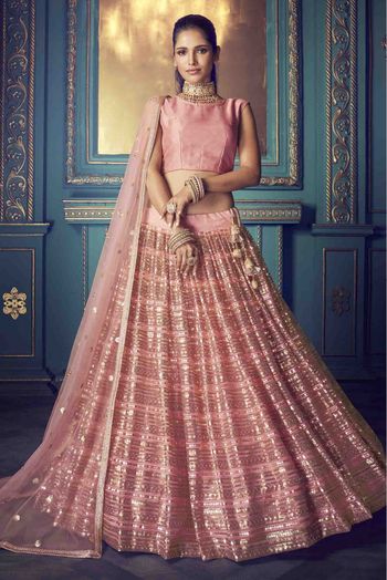 Soft Net Embroidery Lehenga Choli In Pink Colour LD4900039 A