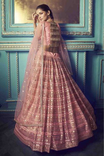 Soft Net Embroidery Lehenga Choli In Pink Colour - LD4900039