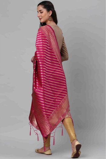 Banarasi Silk Woven Dupatta In Rani Pink Colour - DU1356515