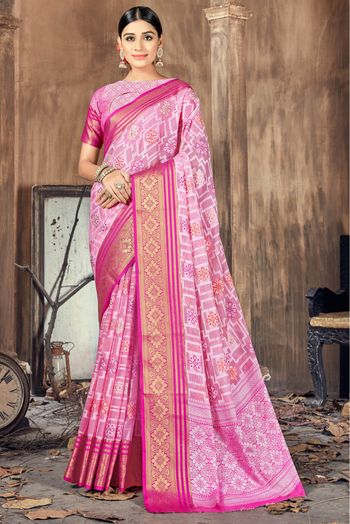 Cotton Silk Woven Saree In Pink Colour - SR5411176