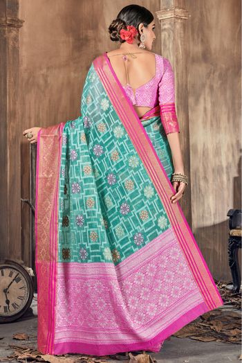 Cotton Silk Woven Saree In Rama Green Colour - SR5411181