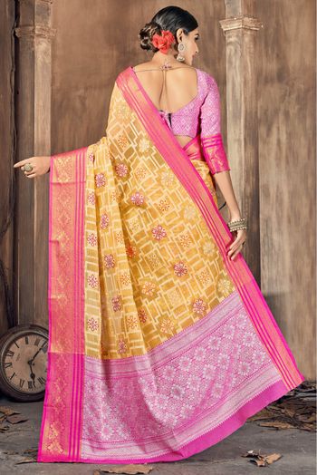 Cotton Silk Woven Saree In Yellow Colour - SR5411179