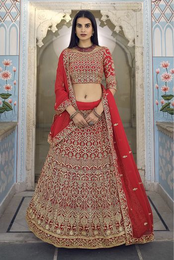 Buy Green Zari Work Georgette Wedding Wear Lehenga Choli With Dupatta From  Designer Lehenga Choli