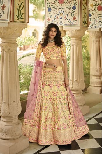 Organza Embroidery Lehenga Choli In Pink Colour LD4900657 A