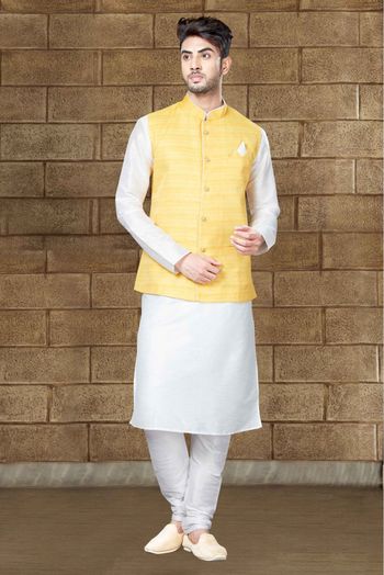 Art Dhupion Kurta Pajama In Off White Colour - KP4120050