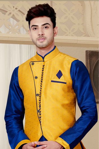 Art Dhupion Kurta Pajama In Royal Blue Colour - KP4120001