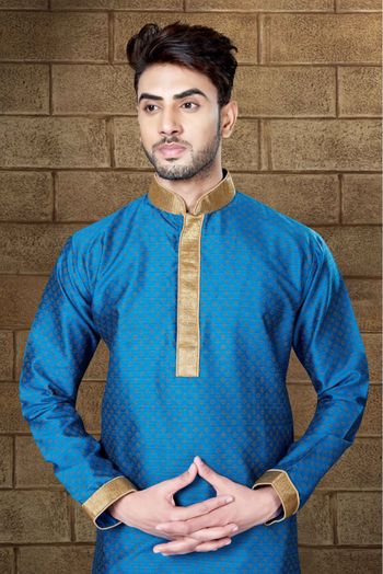 Matka Silk Kurta Pajama In Blue Colour