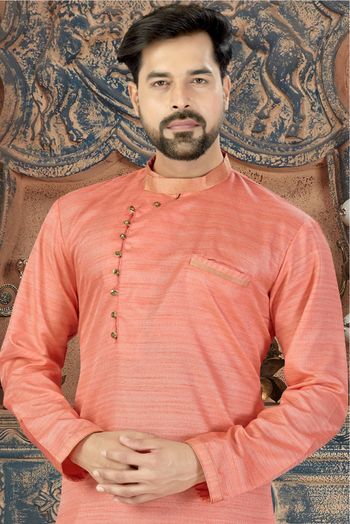 Silk Party Wear Kurta Pajama In Pink Colour