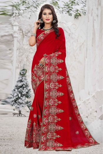 Shop the Hottest Red Designer Saree Online Now