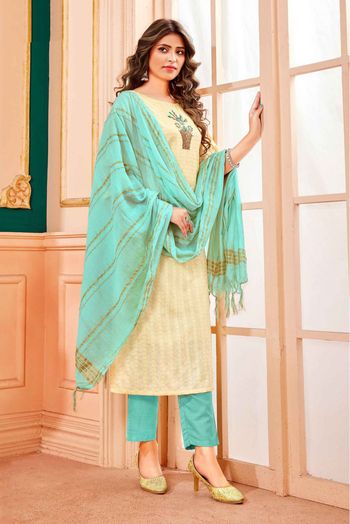 Beige Handloom Cotton Readymade Punjabi Suits at Rs 1400 in Surat | ID:  20768091962