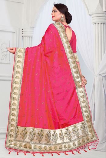 Sana Silk Woven Saree In Pink Colour - SR1541172