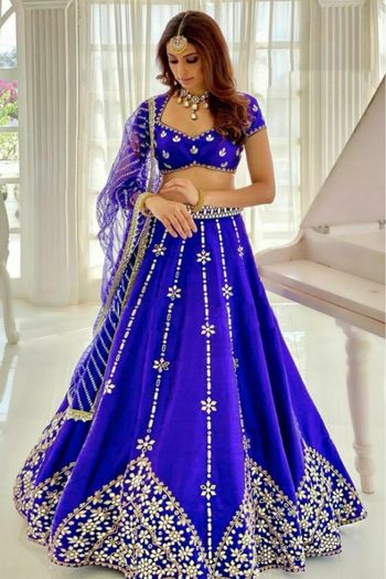 Bridal Lehengas : blue heavy banglori satin silk heavy embroidered ...