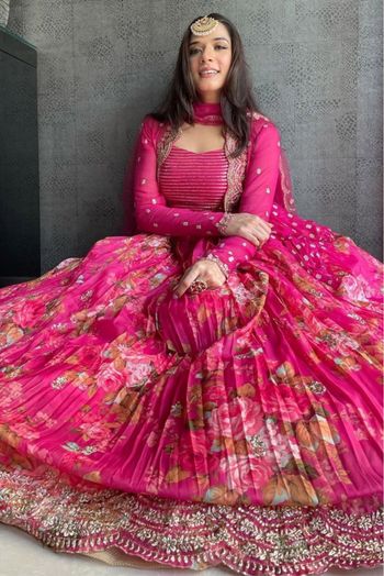 Georgette Silk Embroidery Lehenga Choli In Pink Colour - LD4010252