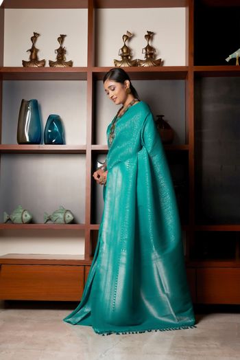 Kanjivaram Silk Woven Saree In Green Colour - SR5411975