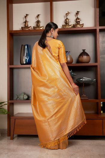 Kanjivaram Silk Woven Saree In Yellow Colour - SR5411976