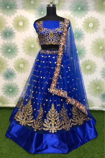 Net Embroidery Lehenga Choli In Blue Colour - LD4010151