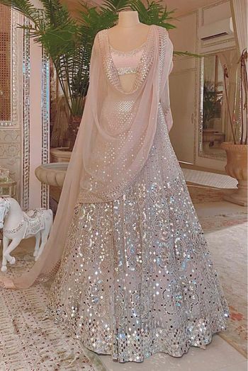 Net Embroidery Lehenga Choli In Cream Colour - LD4010243