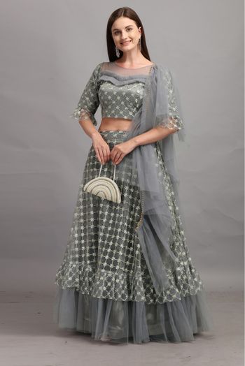 Grey Lehenga Choli - Buy Designer Lehenga Choli