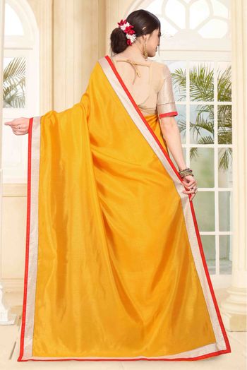 Art Silk Saree In Mustard Colour