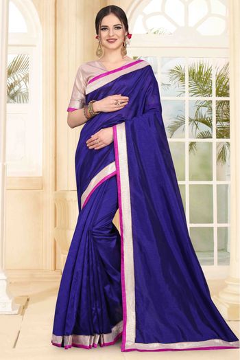 Art Silk Saree In Navy Blue Colour - SR1541497